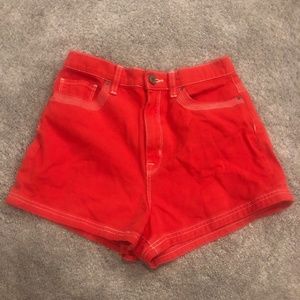 Red Denim Shorts